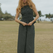 Nova Pants in Obsidian | Plaid Wide Leg Pants
