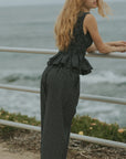 Nova Pants in Obsidian | Plaid Wide Leg Pants