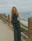 Nova Top in Obsidian | Black Ruffle Top
