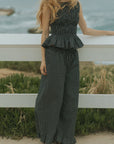 Nova Pants in Obsidian | Plaid Wide Leg Pants