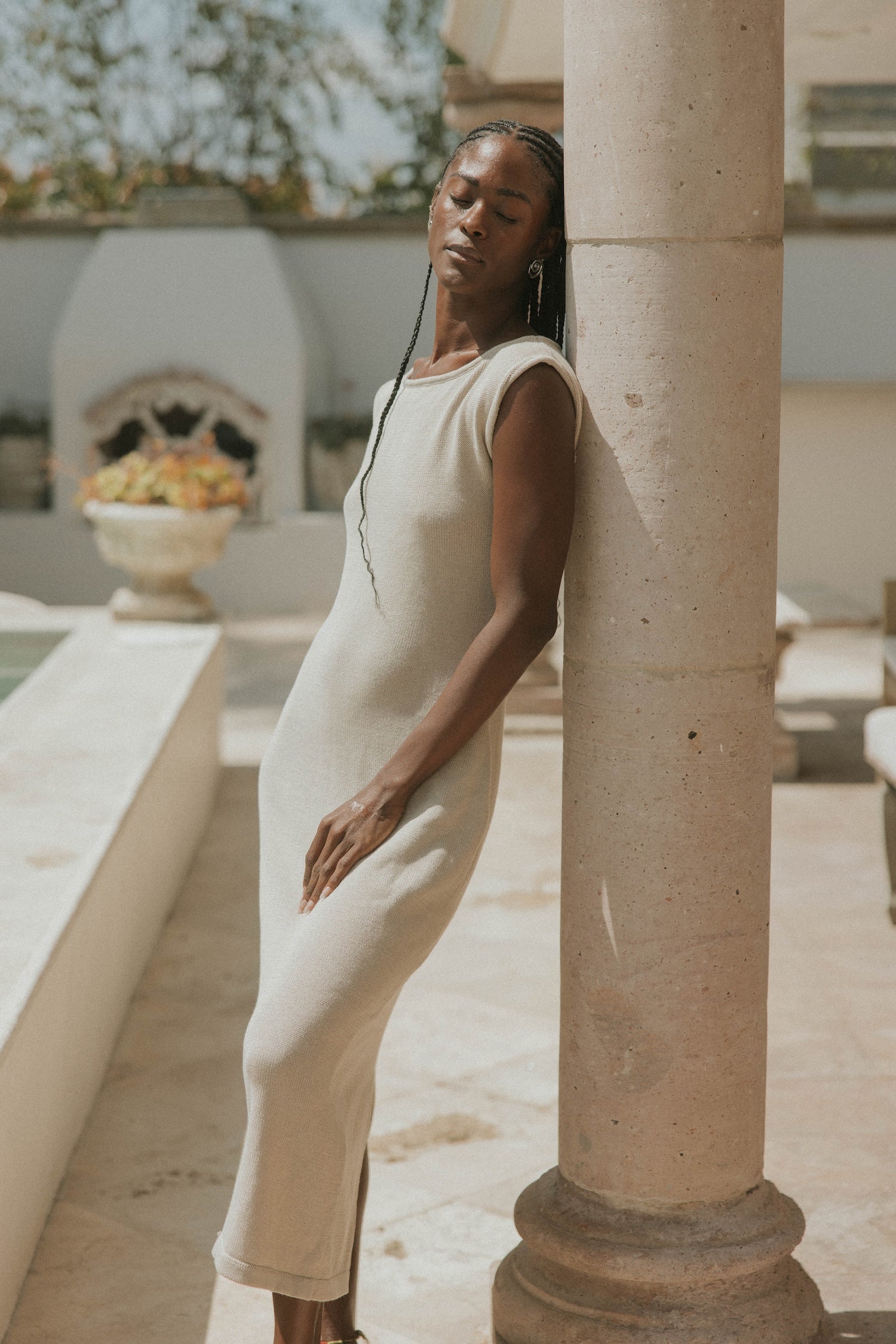 ワンピース Leila knit mini dress beige ANDMARY】Leila knit mini dress