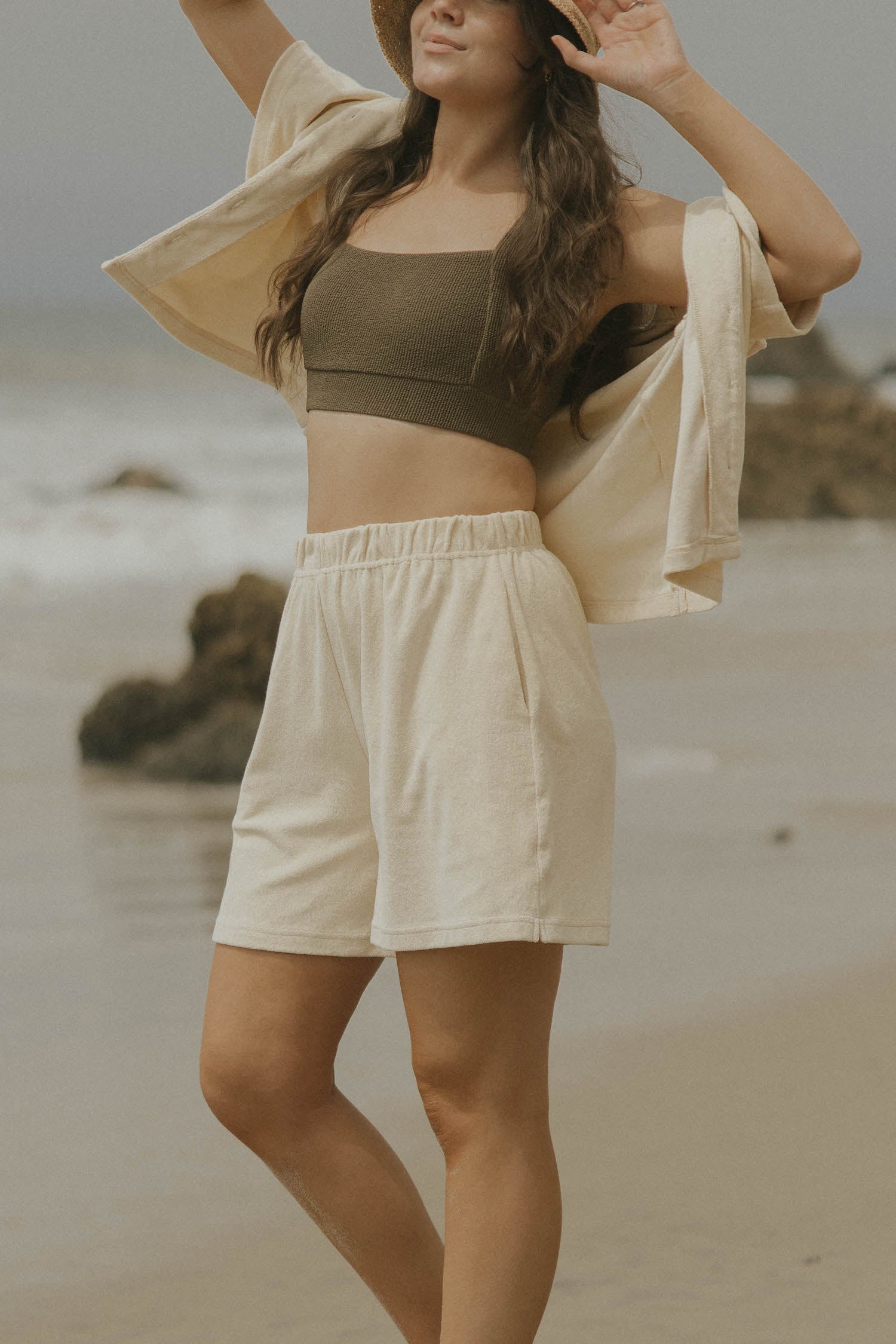 Playa Terry Cloth Shorts Sand – Altair The Label - Main Image