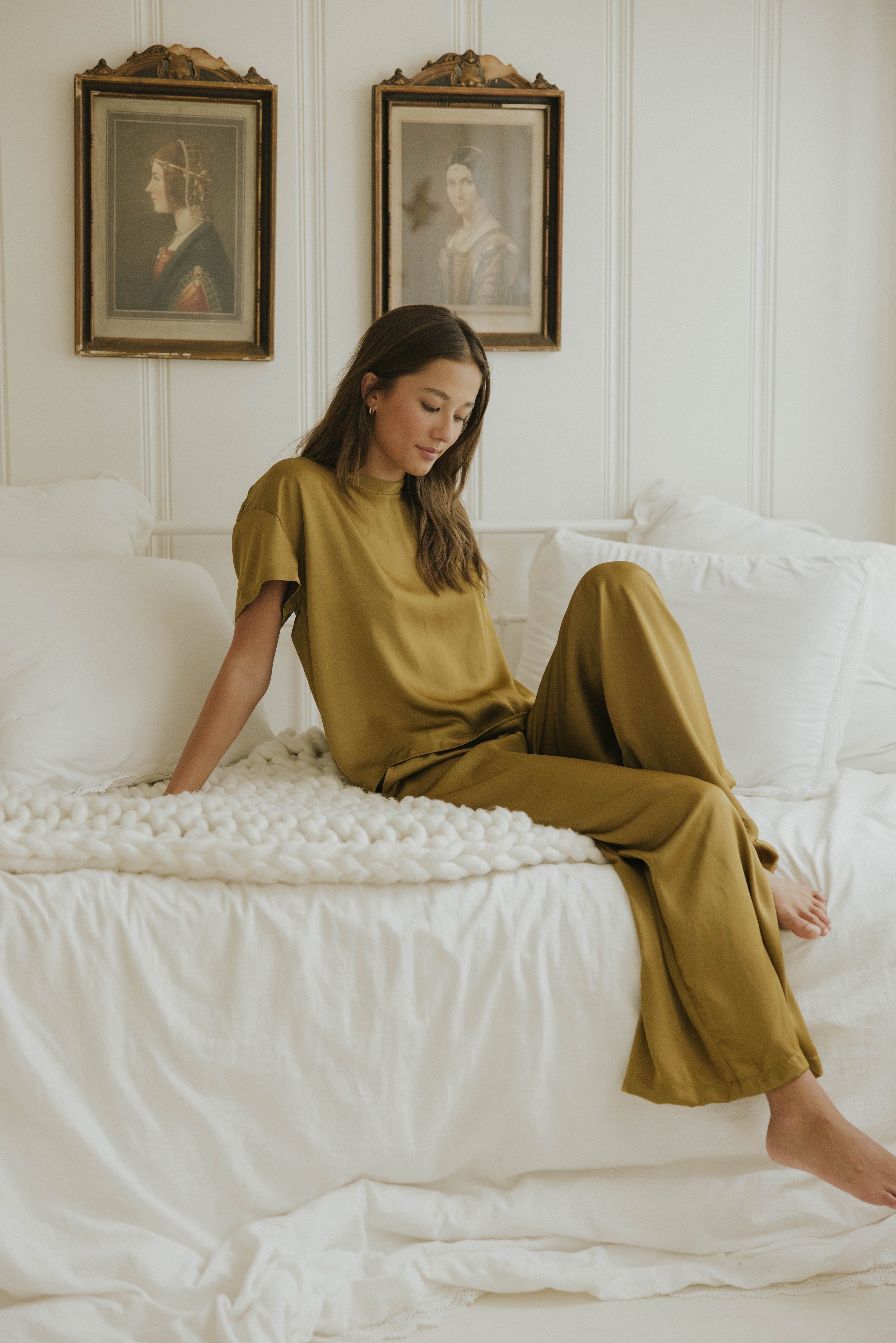 Women's silk pajama set.