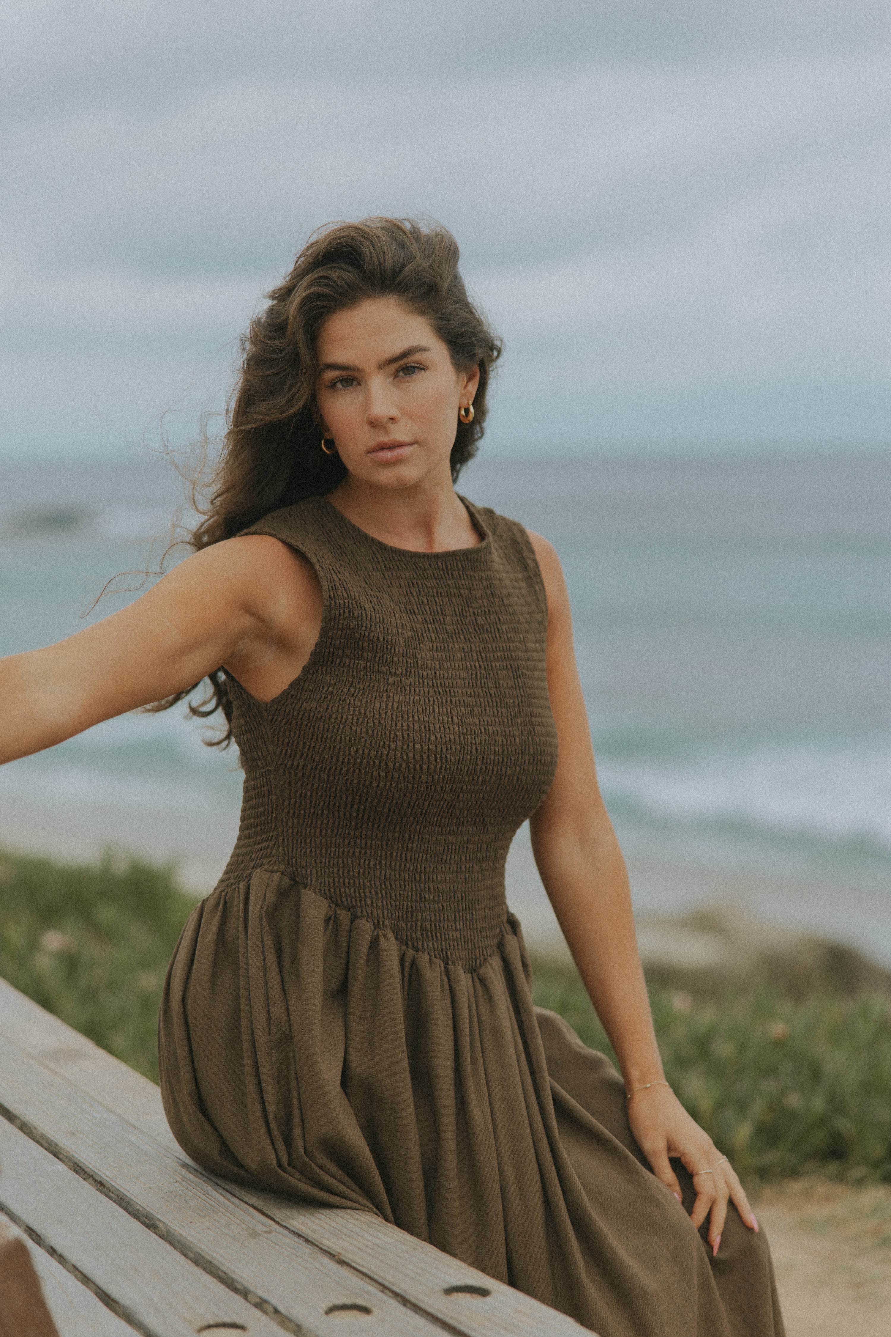 brown maxi dress