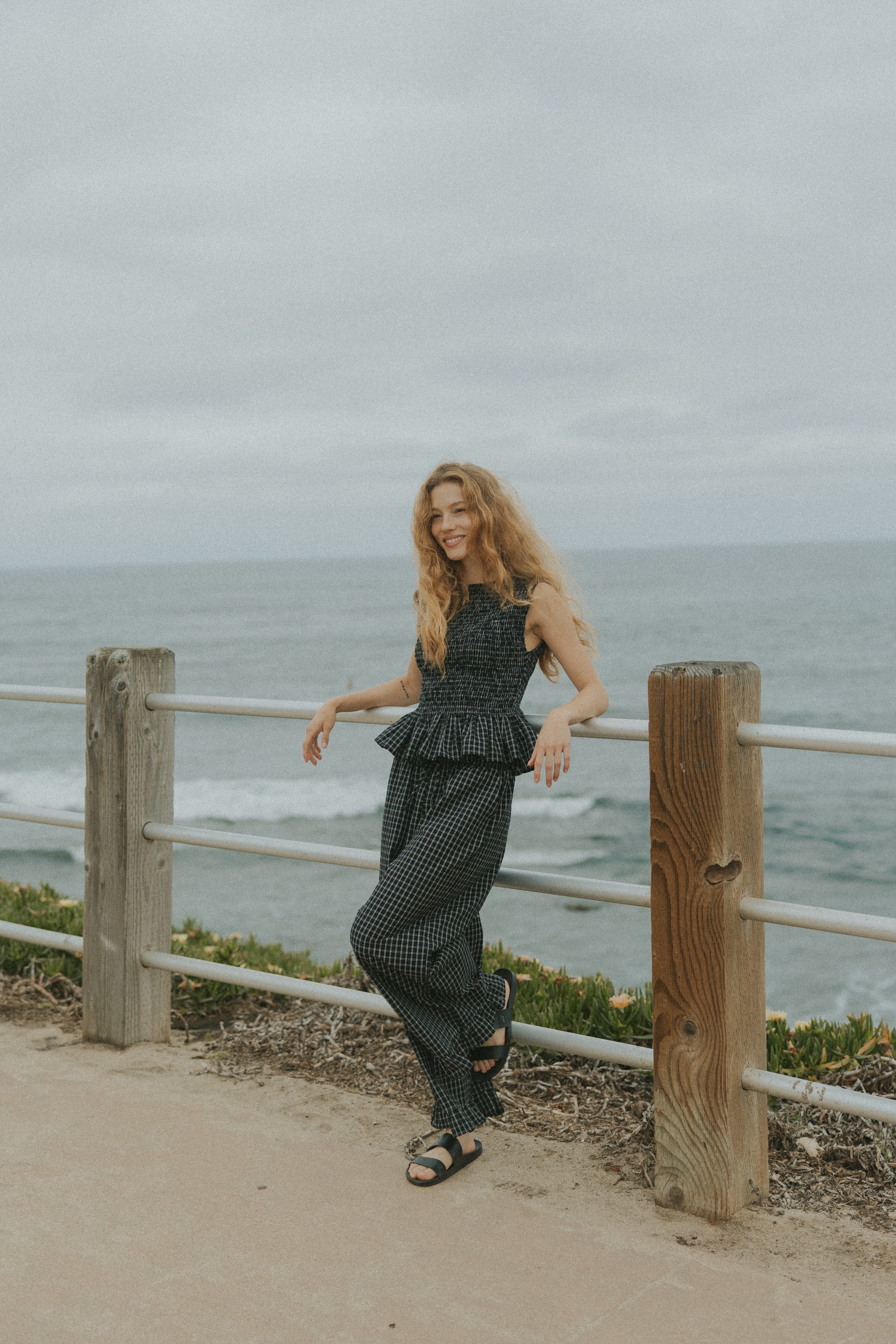 black gingham matching set