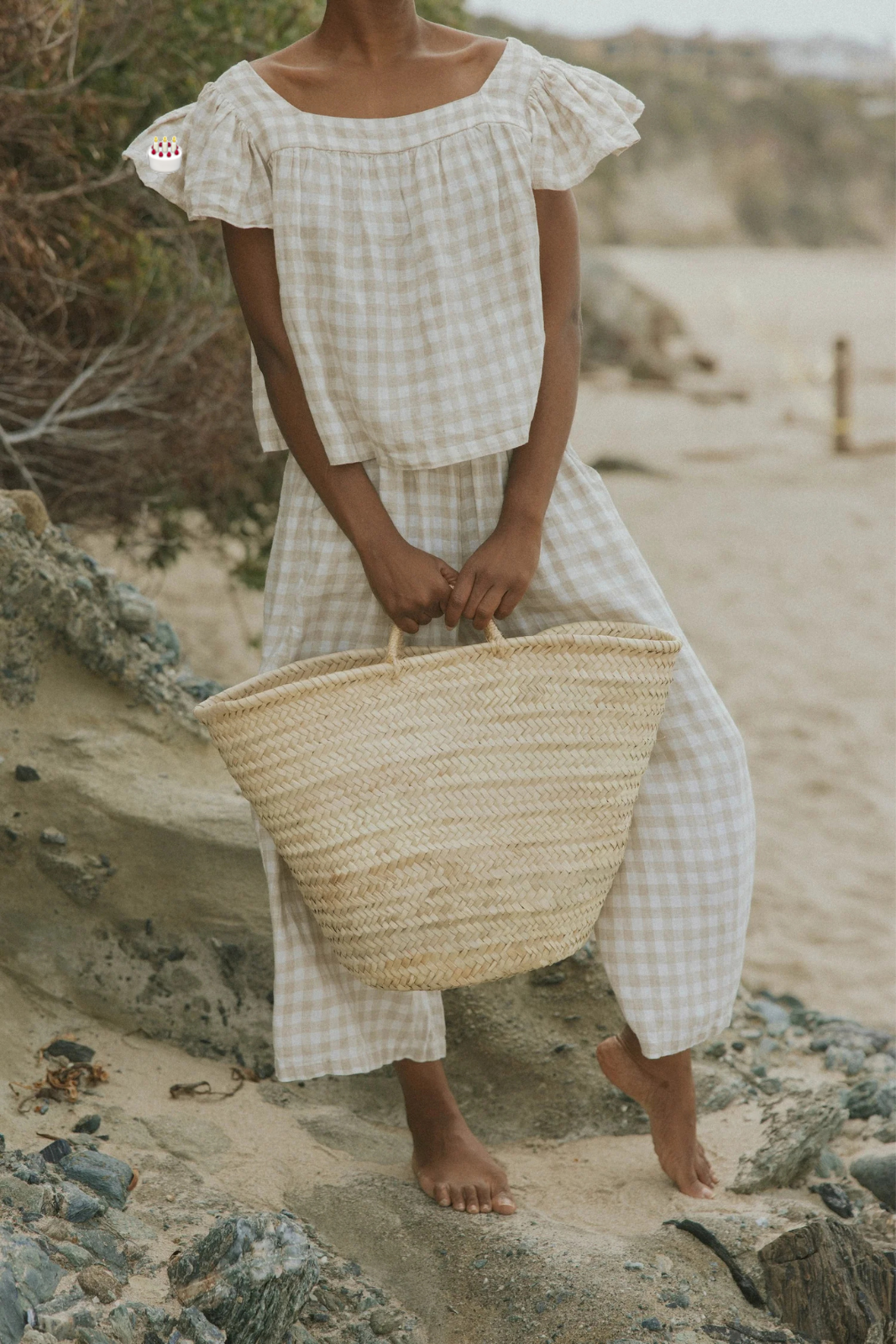 Meadow Top in Gingham | Flutter Sleeve Top