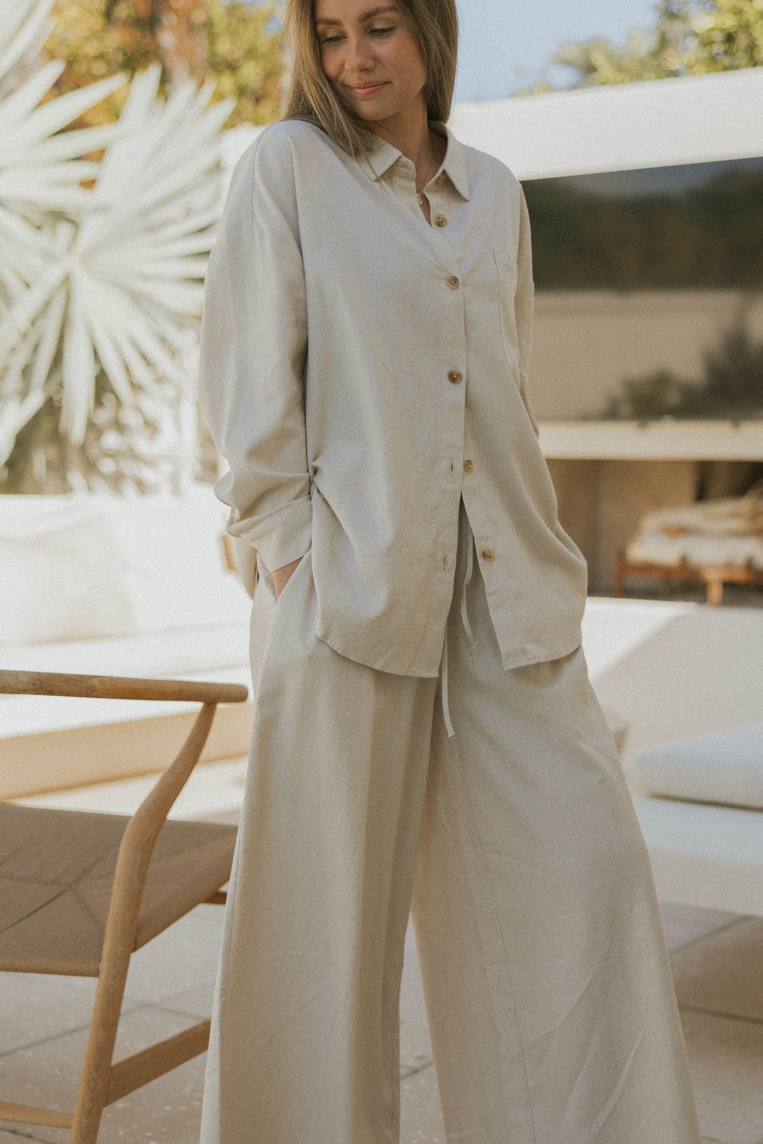 Aspen Top in Natural | Button Down Linen Top – Altair The Label