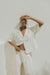 White muslin matching loungewear set for women.