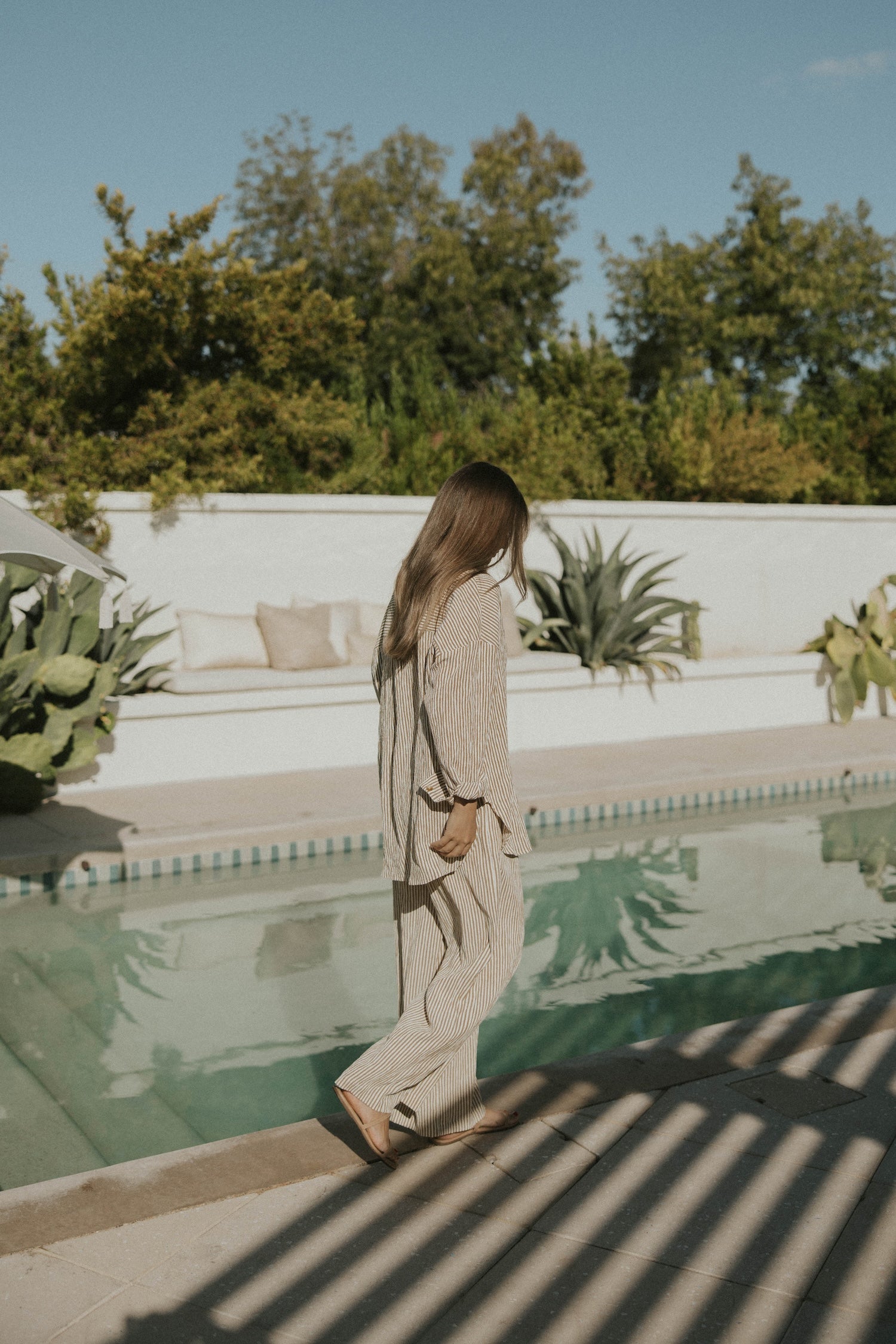 Hampton Pant in Umber | Women's Pinstripe Pants – Altair The Label