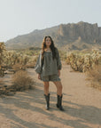 Ida Top in Charcoal | Gingham Top