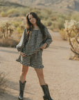 Ida Shorts in Charcoal | Gingham Shorts