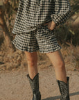 Ida Shorts in Charcoal | Gingham Shorts