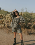 Ida Top in Charcoal | Gingham Top