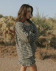 Ida Top in Charcoal | Gingham Top
