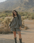 Ida Top in Charcoal | Gingham Top