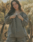 Ida Top in Charcoal | Gingham Top