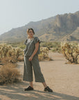 Meadow Pants in Charcoal | Wide Leg Gingham Pants