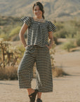Meadow Pants in Charcoal | Wide Leg Gingham Pants