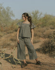 Meadow Pants in Charcoal | Wide Leg Gingham Pants