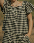 Meadow Top in Charcoal | Flutter Sleeve Top