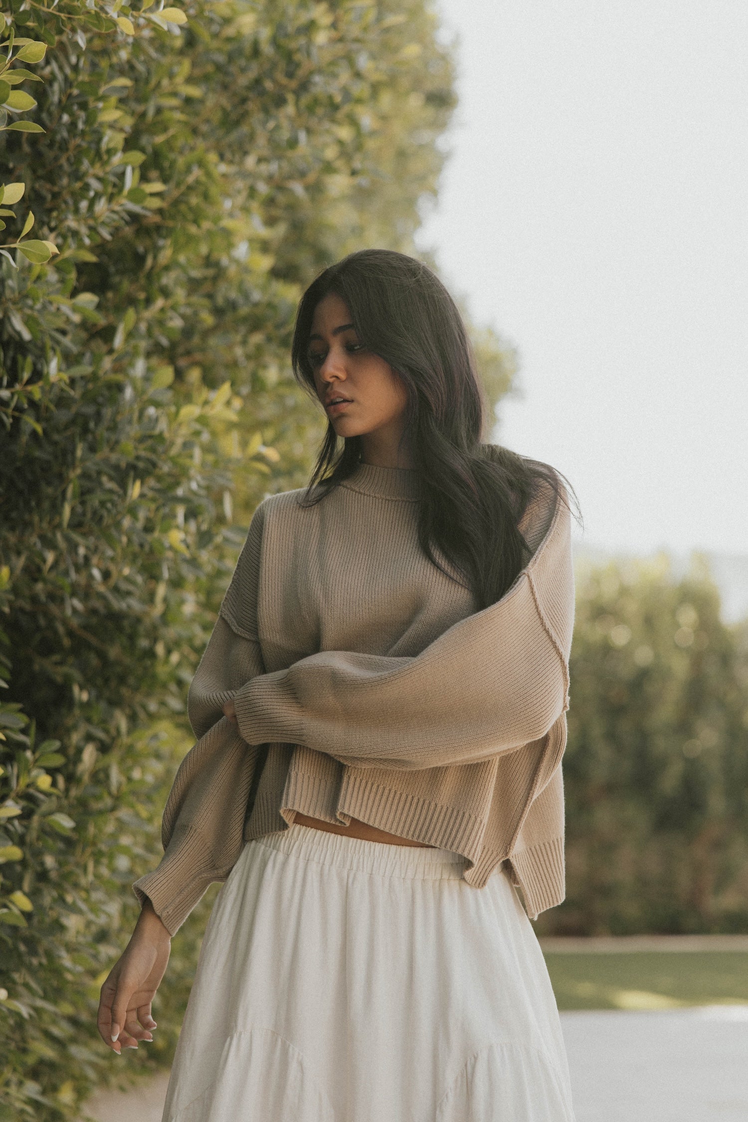 Juneau Sweater in Alabaster | Women's Brown Sweater – Altair The Label