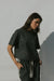 Essential Cotton Boxy Tee | Acid Wash Black