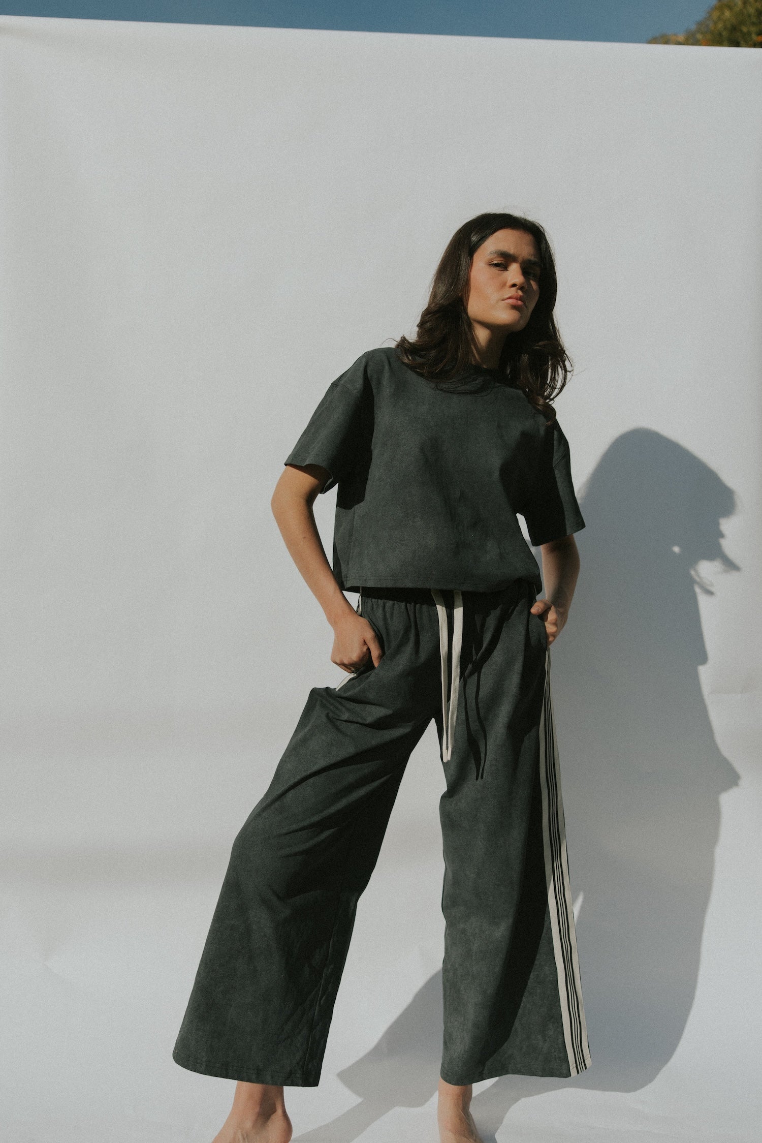 Kate Cotton Track Pant | Acid Wash Black – Altair The Label