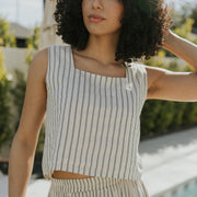 Newport Top in Pinstripe | Short Sleeve Tank