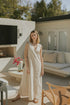 Gingham linen loungewear dress for women. 