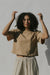 Essential Cotton Boxy Tee | Acid Wash Camel