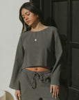 Zoe Thermal Top | Charcoal