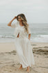 White two piece skirt set and linen two piece set. 