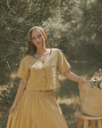 Isla Top in Honey | Yellow Short Sleeve Blouse