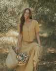 Isla Skirt in Honey | Yellow Linen Maxi Skirt