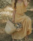 Isla Skirt in Honey | Yellow Linen Maxi Skirt