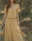 Isla Skirt in Honey | Yellow Linen Maxi Skirt
