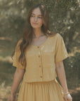 Isla Top in Honey | Yellow Short Sleeve Blouse