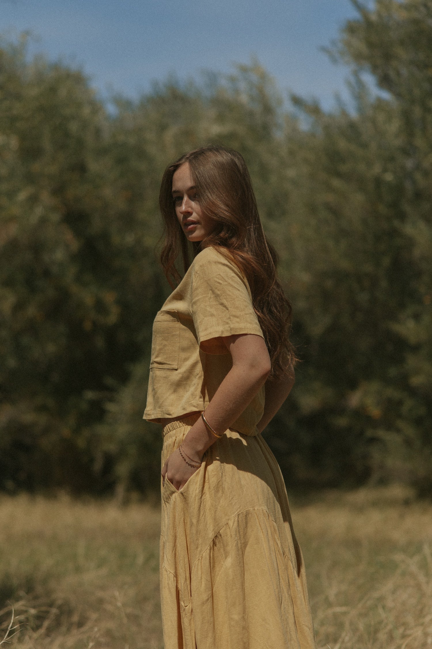 Isla Top in Honey | Yellow Short Sleeve Blouse