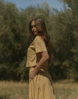 Isla Top in Honey | Yellow Short Sleeve Blouse
