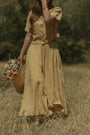 Isla Skirt in Honey | Linen Maxi Skirt