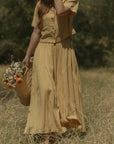 Isla Skirt in Honey | Yellow Linen Maxi Skirt