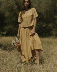 Isla Top in Honey | Yellow Short Sleeve Blouse