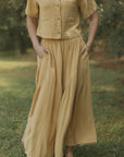 Isla Skirt in Honey | Yellow Linen Maxi Skirt