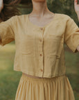 Isla Top in Honey | Yellow Short Sleeve Blouse