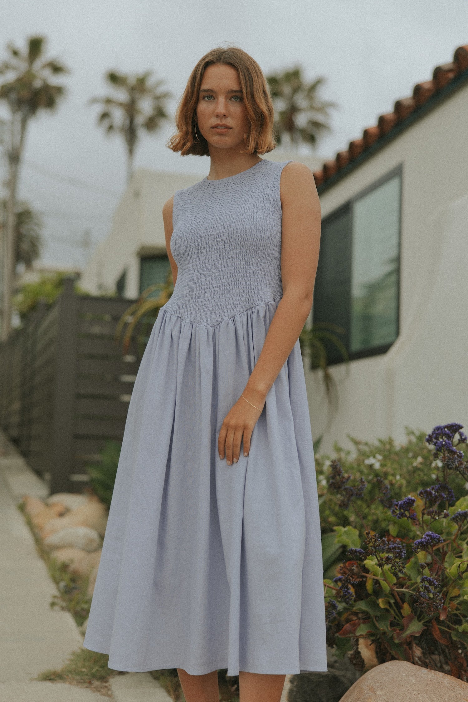Mara Dress in Periwinkle | Lavender Ruched Full Length Dress S Mara Dress in Periwinkle | Lavender Ruched Full Length Dress S