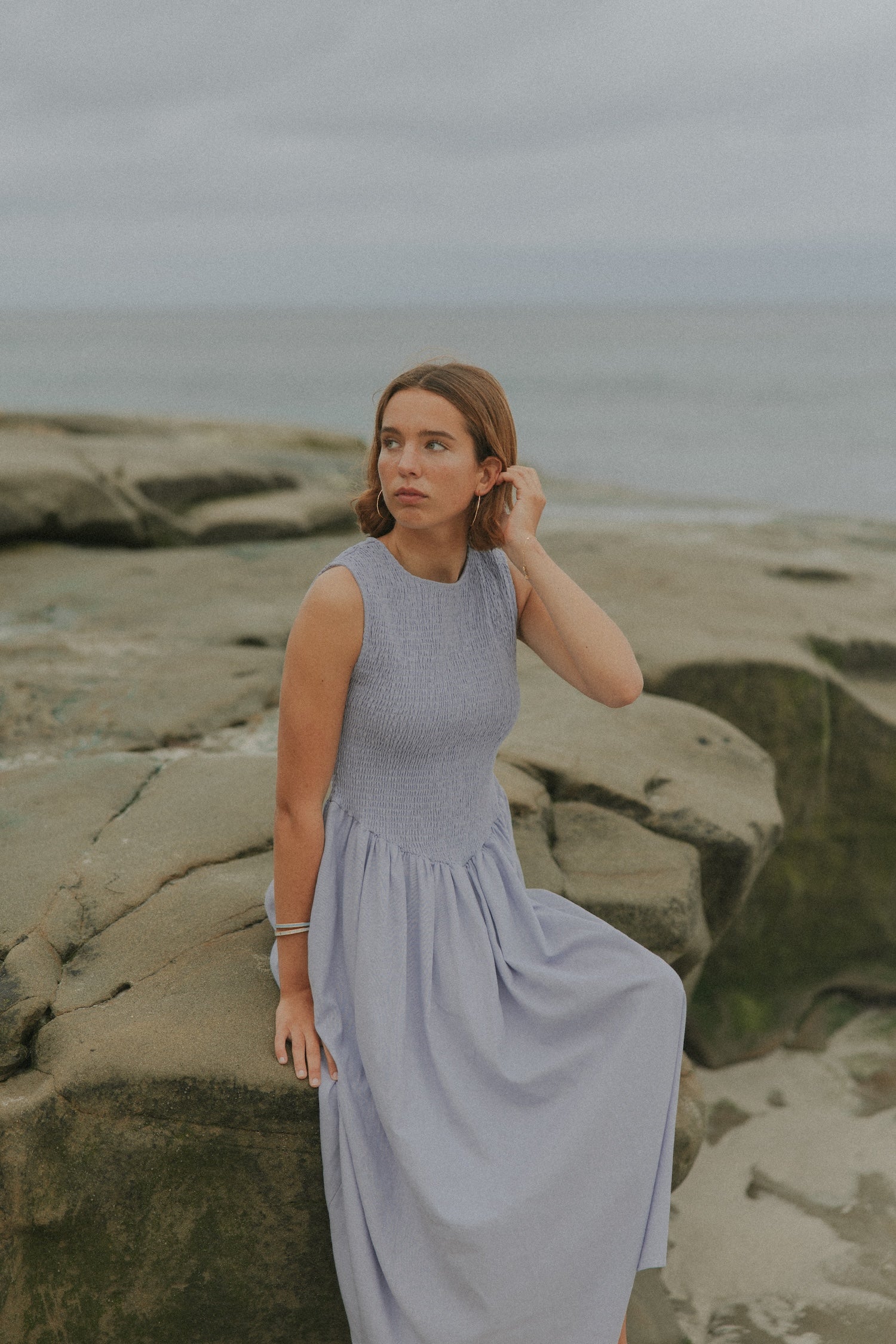 Mara Dress in Periwinkle | Lavender Ruched Full Length Dress S Mara Dress in Periwinkle | Lavender Ruched Full Length Dress S
